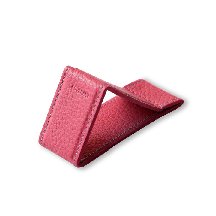 Ceinture à main avec support en cuir italien grainé, 32 couleurs, cuir véritable