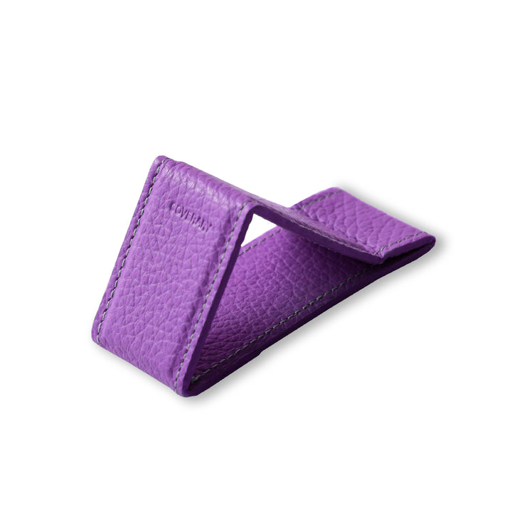 Ceinture à main avec support en cuir italien grainé, 32 couleurs, cuir véritable