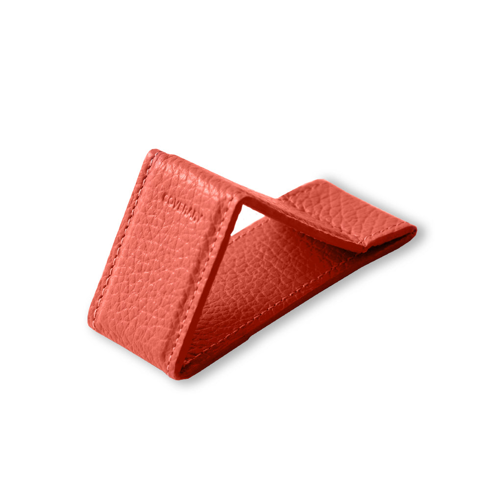 Ceinture à main avec support en cuir italien grainé, 32 couleurs, cuir véritable