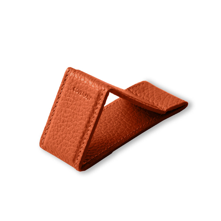 Ceinture à main avec support en cuir italien grainé, 32 couleurs, cuir véritable