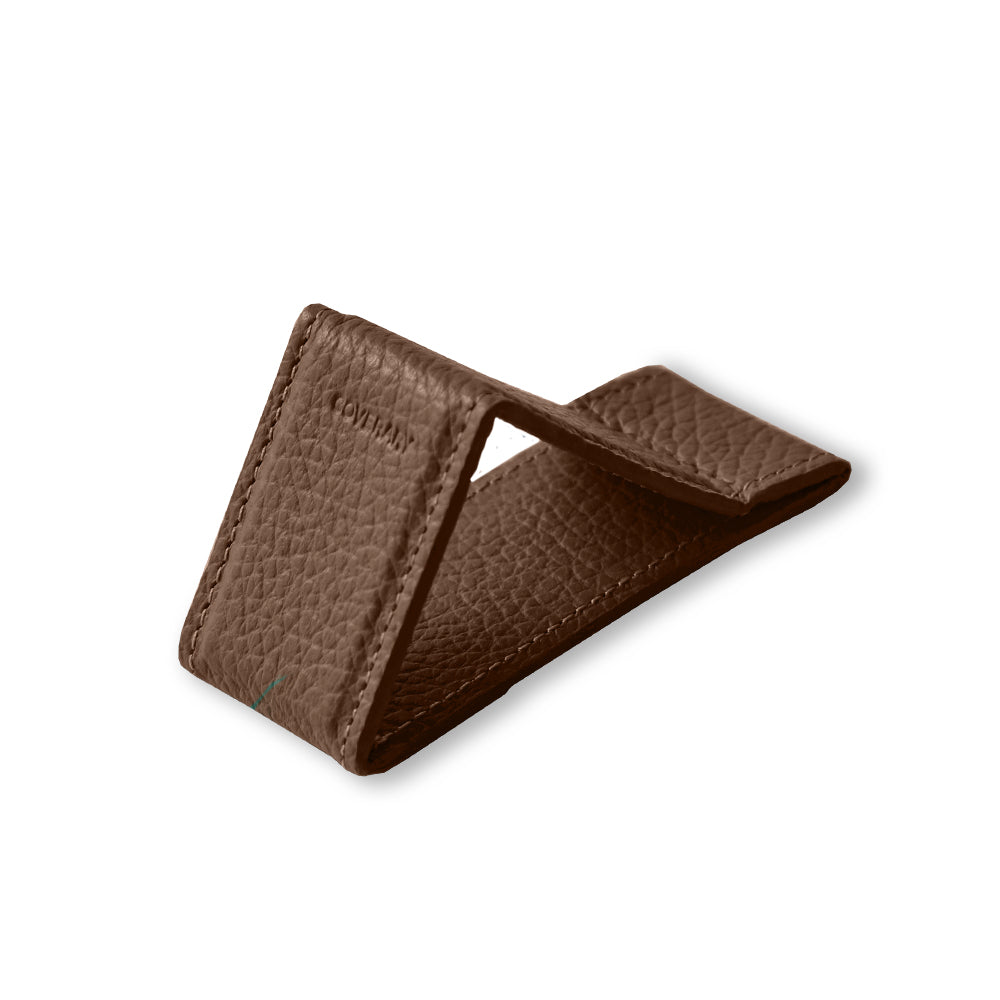 Ceinture à main avec support en cuir italien grainé, 32 couleurs, cuir véritable
