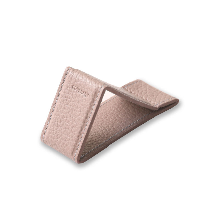 Ceinture à main avec support en cuir italien grainé, 32 couleurs, cuir véritable