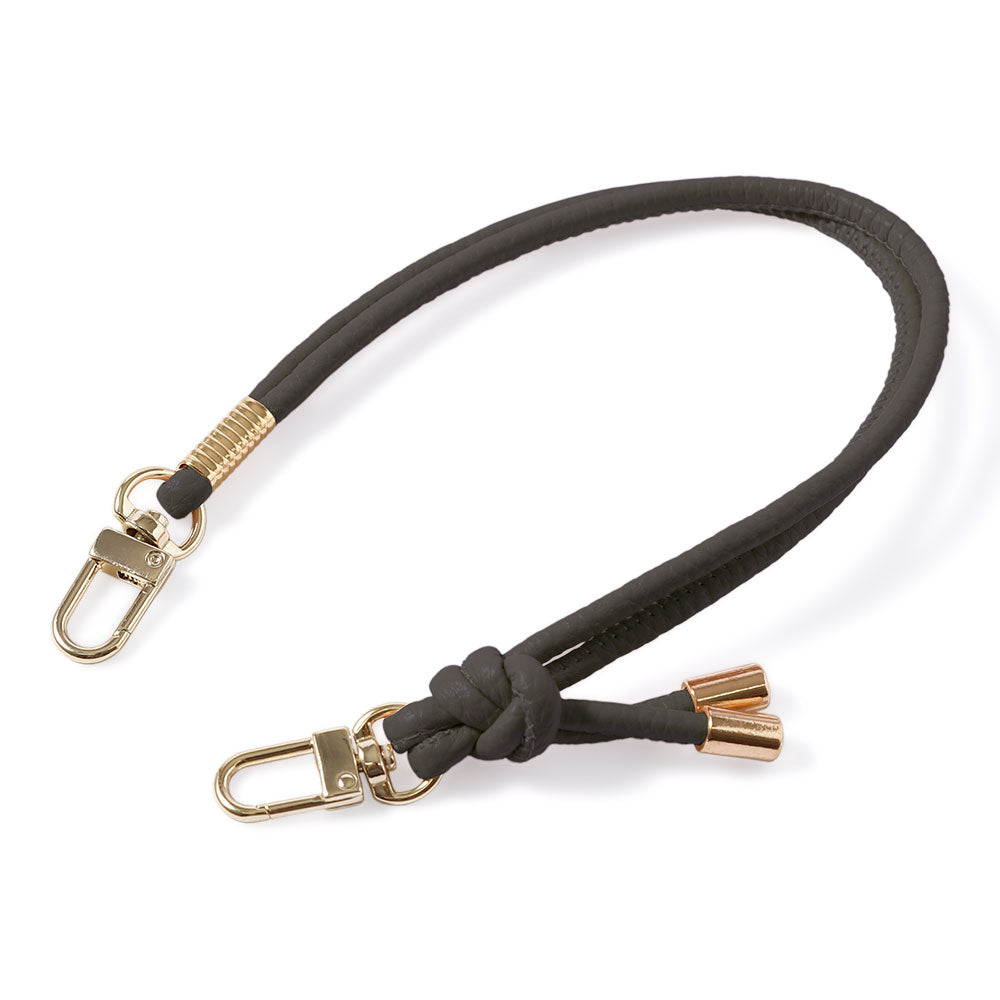 Sangle courte ronde en cuir végan embossé