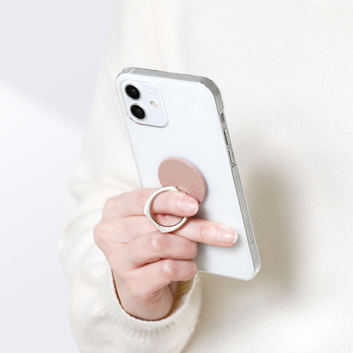 本革 32色 イタリアンシュリンクレザー 選べるデザイン スマホリング