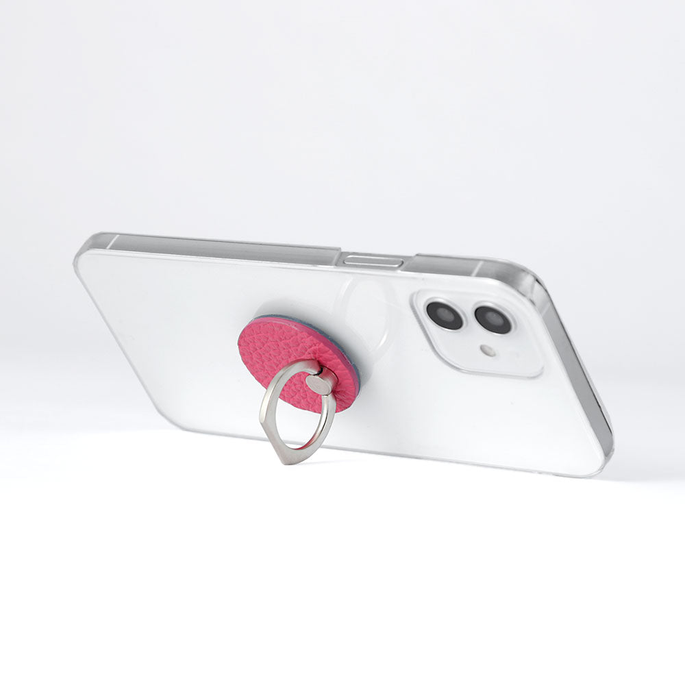 本革 32色 イタリアンシュリンクレザー 選べるデザイン スマホリング