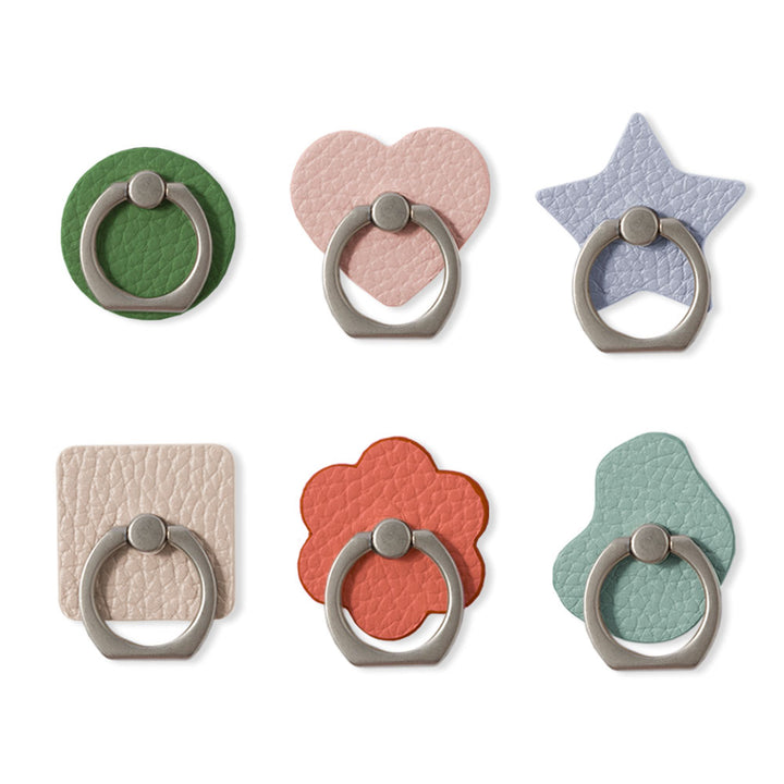 本革 32色 イタリアンシュリンクレザー 選べるデザイン スマホリング