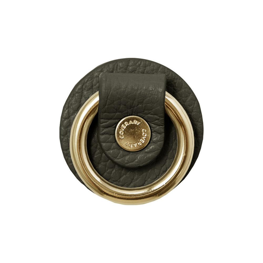 Anneau pour téléphone en cuir véritable italien grainé, 32 couleurs