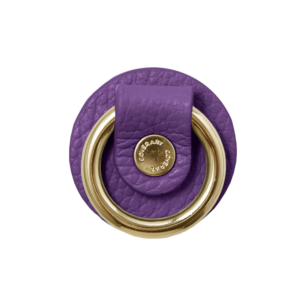 Anneau pour téléphone en cuir véritable italien grainé, 32 couleurs