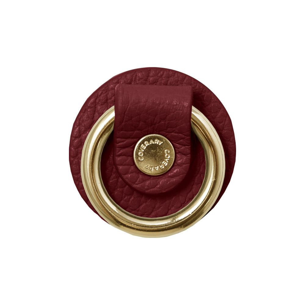 Anneau pour téléphone en cuir véritable italien grainé, 32 couleurs