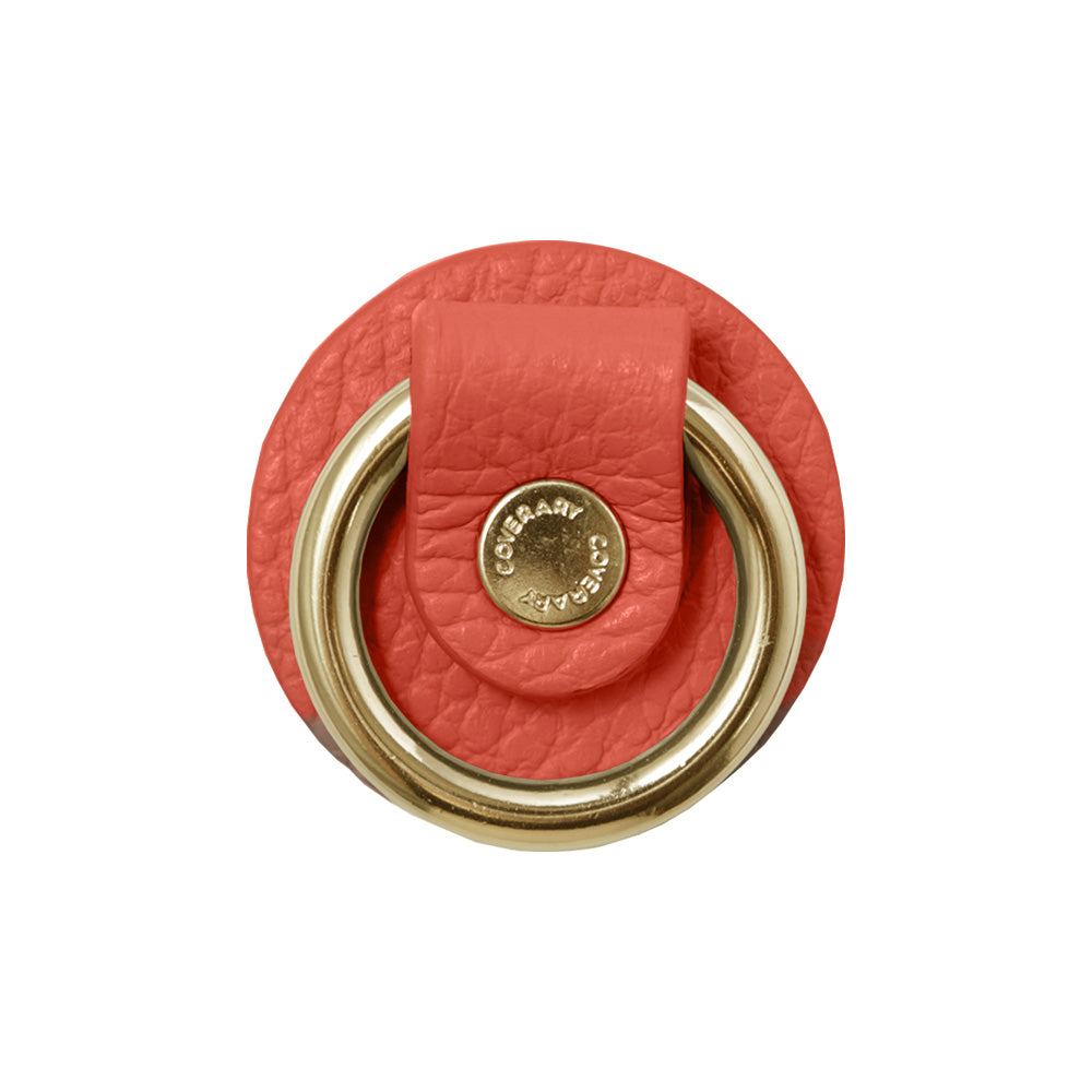 Anneau pour téléphone en cuir véritable italien grainé, 32 couleurs