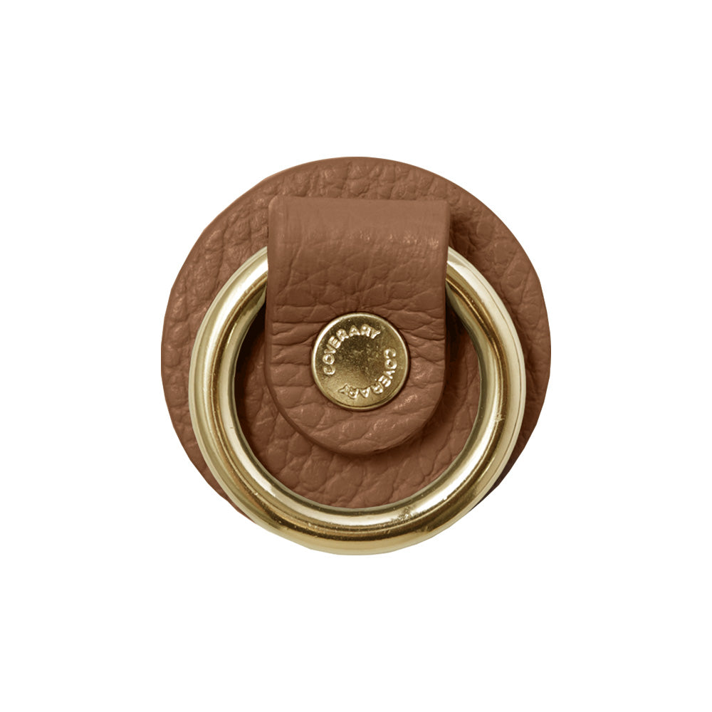 Anneau pour téléphone en cuir véritable italien grainé, 32 couleurs