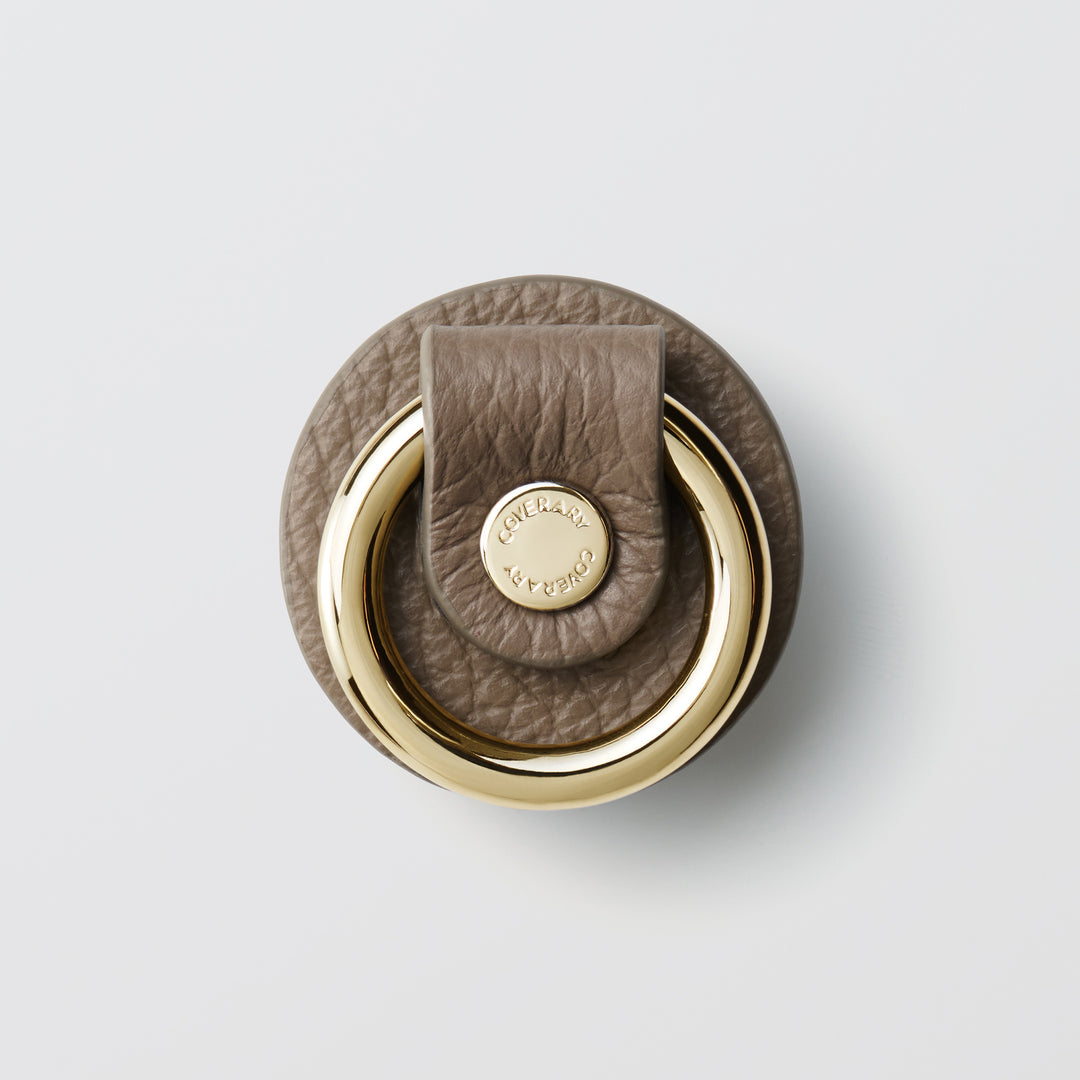 Anneau pour téléphone en cuir véritable italien grainé, 32 couleurs