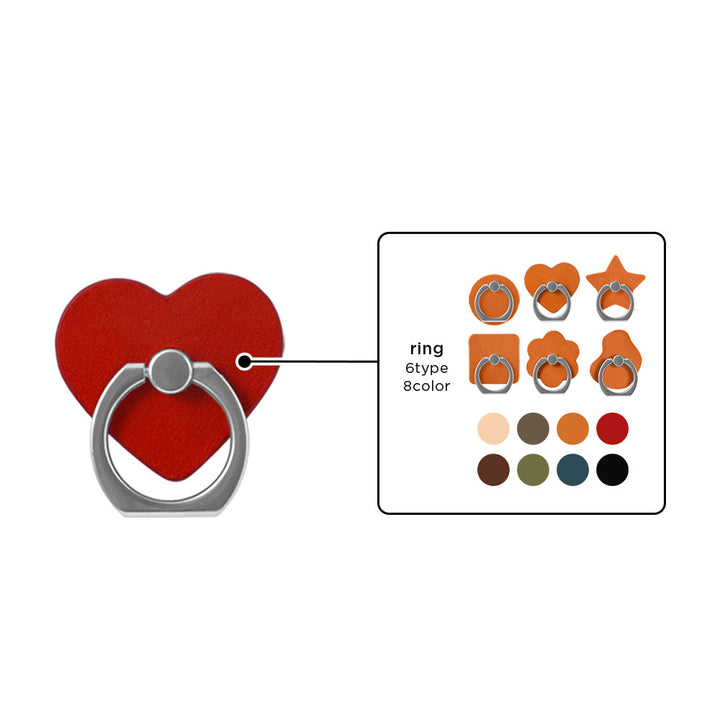 Anneau pour téléphone en cuir véritable de Tochigi, design au choix