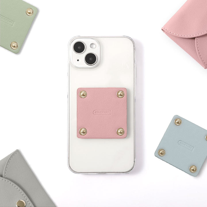 Cuir végan couleur pastel terne aspect cuir lisse base à pression