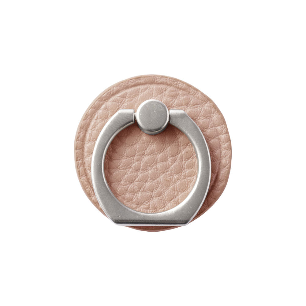 Vegan leather textured processing smoky color smartphone ring