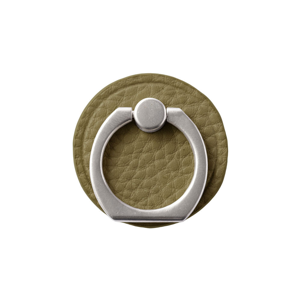 Vegan leather textured processing smoky color smartphone ring