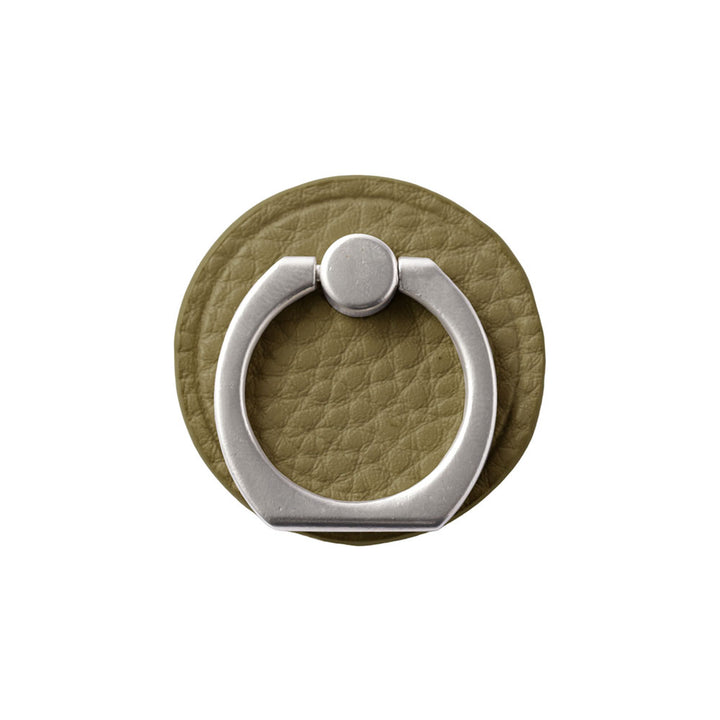 Vegan leather textured processing smoky color smartphone ring