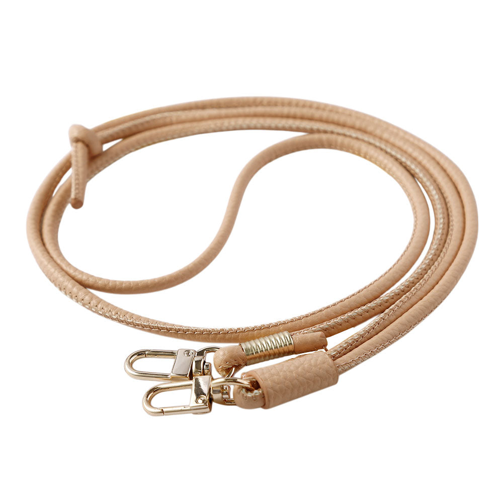 Vegan leather textured round cord shoulder strap