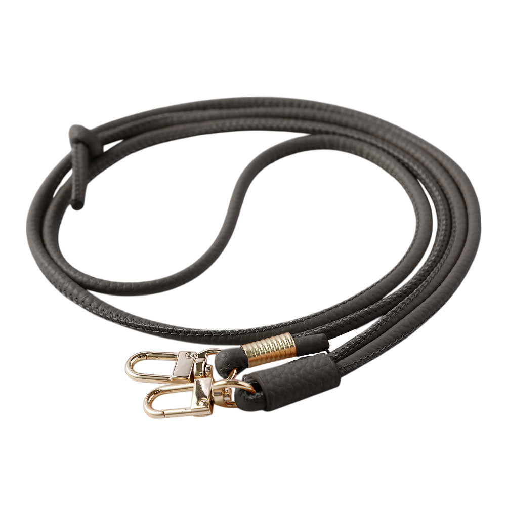 Vegan leather textured round cord shoulder strap