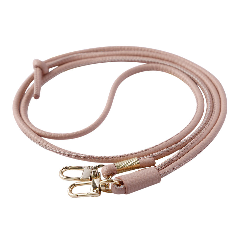 Vegan leather textured round cord shoulder strap