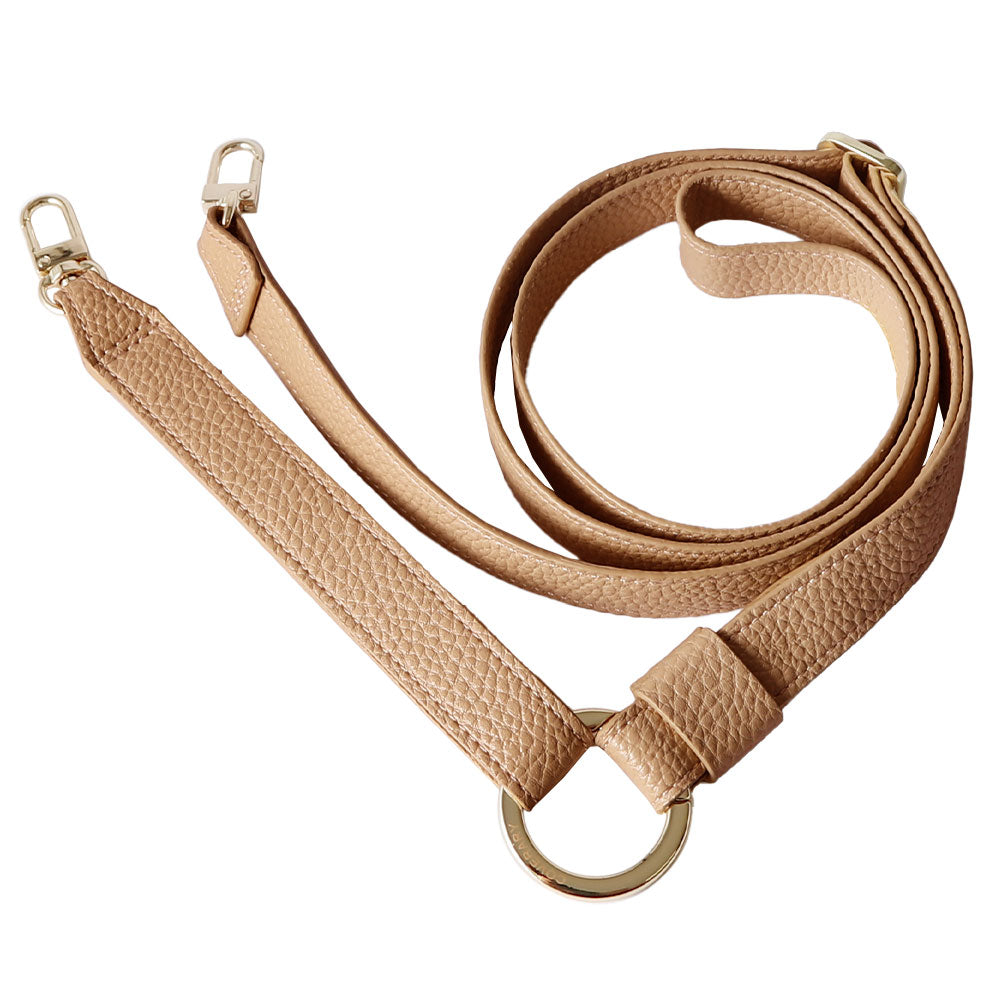 Vegan leather textured wide shoulder strap