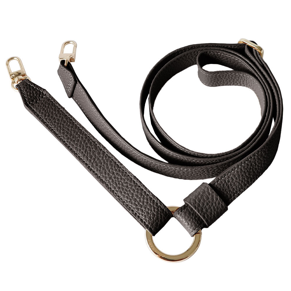 Vegan leather textured wide shoulder strap