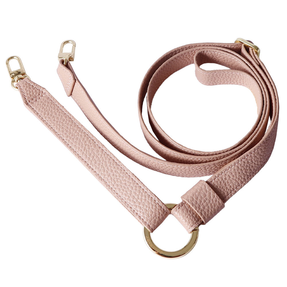 Vegan leather textured wide shoulder strap