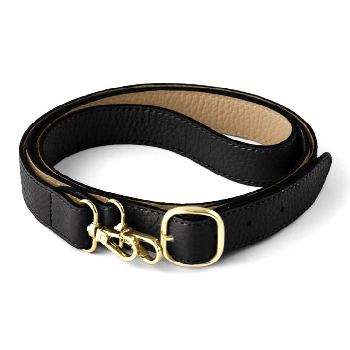 本革 イタリアンシュリンクレザー バイカラー 幅広ショルダーストラップ