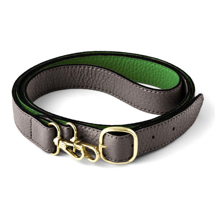 本革 イタリアンシュリンクレザー バイカラー 幅広ショルダーストラップ