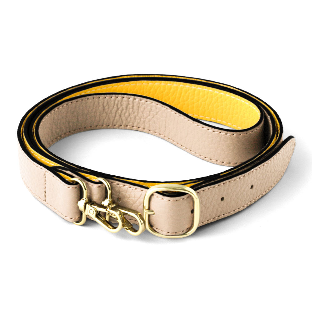 本革 イタリアンシュリンクレザー バイカラー 幅広ショルダーストラップ