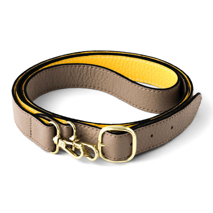 本革 イタリアンシュリンクレザー バイカラー 幅広ショルダーストラップ