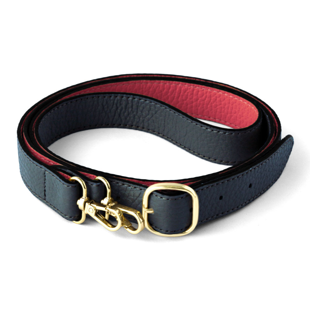 本革 イタリアンシュリンクレザー バイカラー 幅広ショルダーストラップ