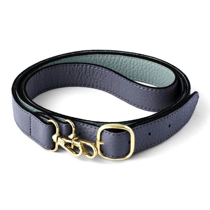 本革 イタリアンシュリンクレザー バイカラー 幅広ショルダーストラップ