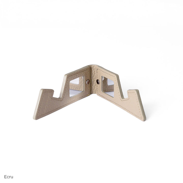 アクセサリー 本革 イタリアンシュリンクレザー スマホスタンド ミラー＆吊り下げフック付き