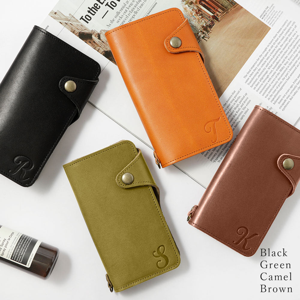 Genuine Leather Tochigi Leather Card Storage Initial Notebook Case (with Belt) Xperia Series