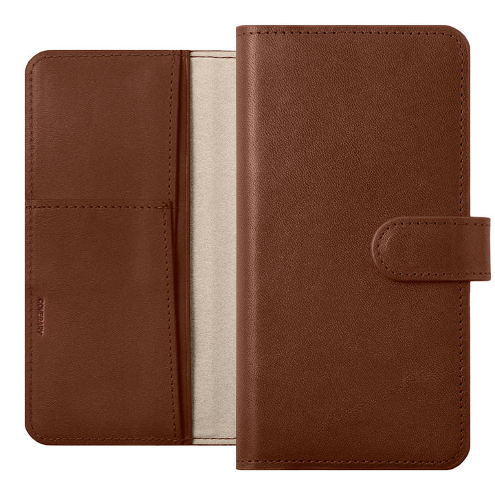 Étui portefeuille en cuir véritable en cuir Tochigi avec fonction support (avec ceinture) pour la série Xperia