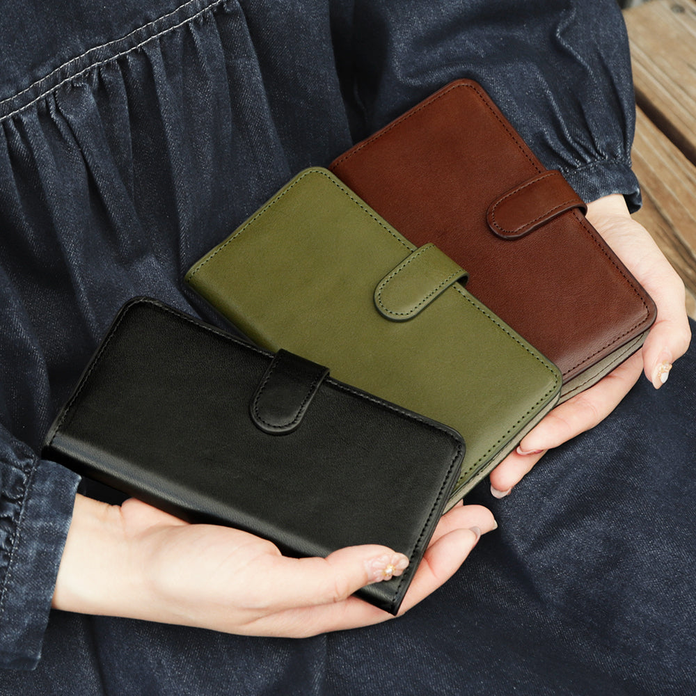 Genuine Leather Tochigi Leather Stand Function Notebook Case (with Belt) AQUOS Series