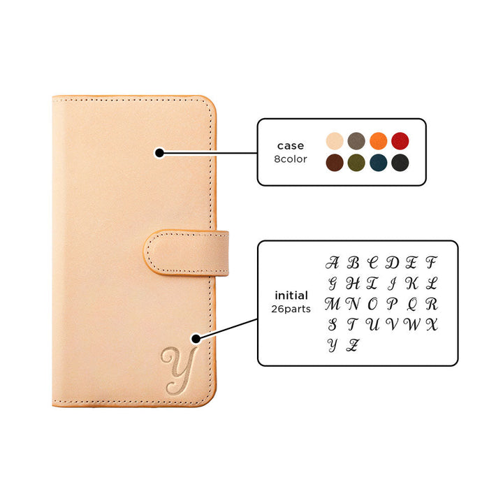 Genuine Leather Tochigi Leather Initial Stand Function Notebook-style Case (with Belt) AQUOS Series