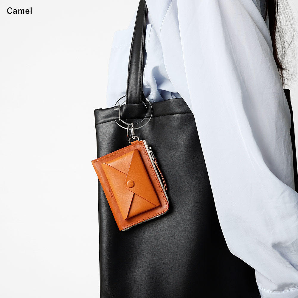 本革 栃木レザー カードポケット付き ミニウォレット 吊り下げフック付き