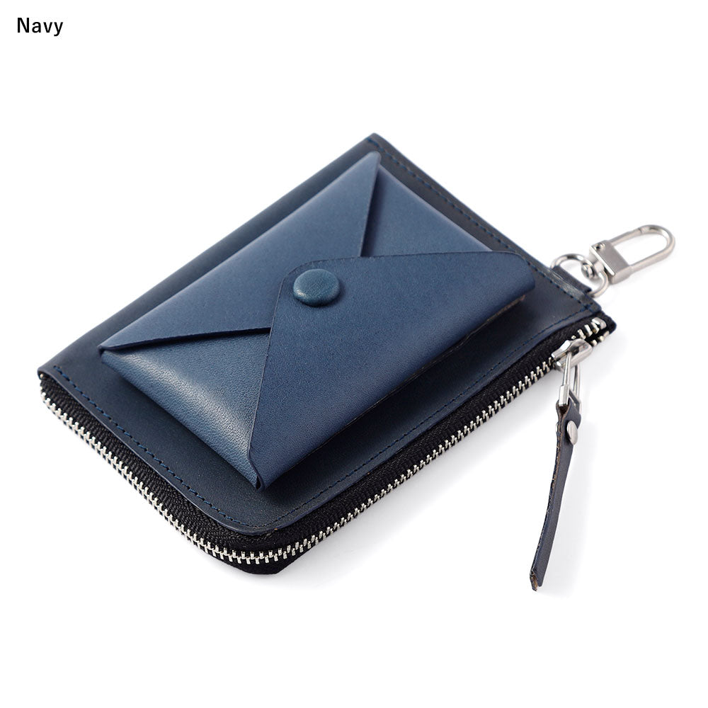 本革 栃木レザー カードポケット付き ミニウォレット 吊り下げフック付き