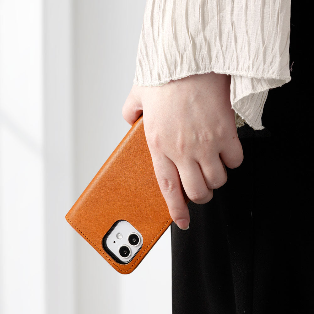 Genuine Leather Tochigi Leather Card Storage Flower Motif Line Notebook Case AQUOS Series