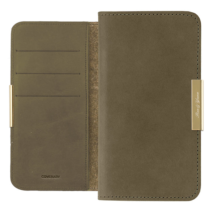 Genuine Leather Tochigi Leather Card Storage Laser Name Engraving Gold Frame Decoration Notebook Case