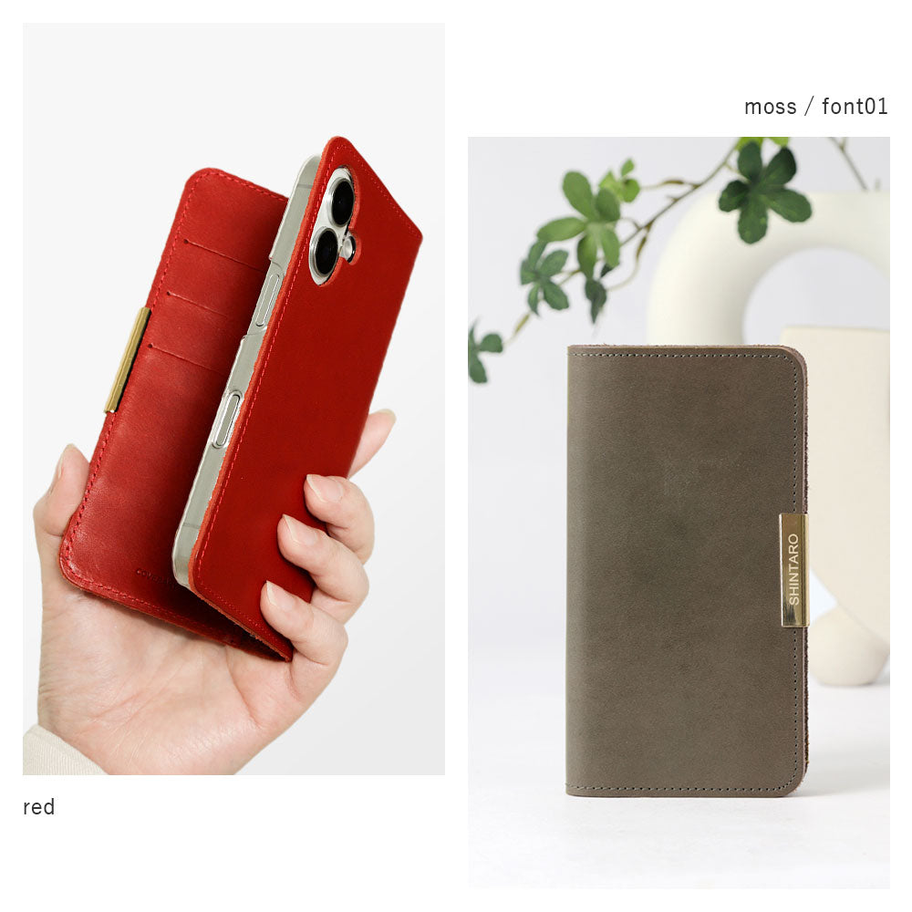 Genuine Leather Tochigi Leather Card Storage Laser Name Engraving Gold Frame Decoration Notebook Case