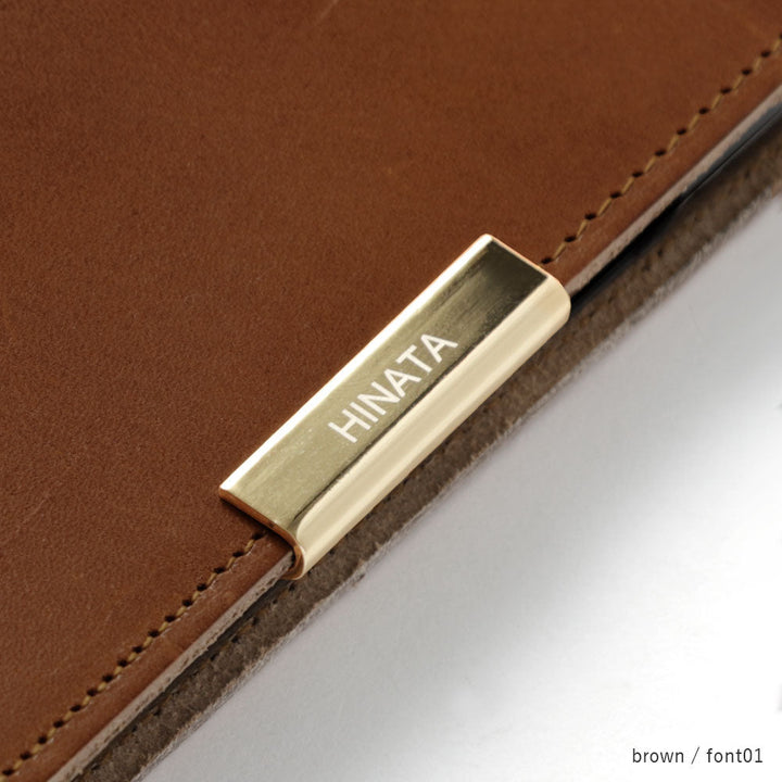 Genuine Leather Tochigi Leather Card Storage Laser Name Engraving Gold Frame Decoration Notebook Style Case iPhone Series