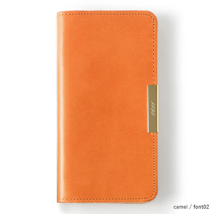 Cuir véritable cuir Tochigi Rangement cartes Nom imprimé Cadre doré décor Étui portefeuille pour série Galaxy