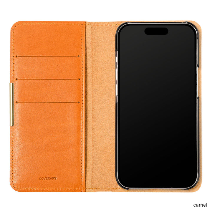 Étui portefeuille en cuir véritable en cuir Tochigi avec rangement pour cartes, nom imprimé, décoration cadre doré pour la série AQUOS