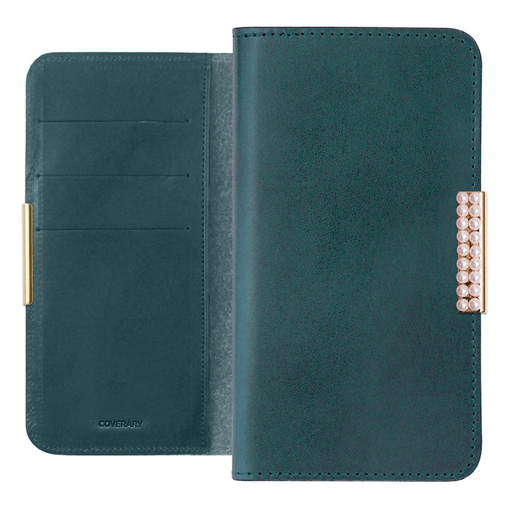 Genuine Leather Tochigi Leather Card Storage Pearl Frame Deco Notebook Case