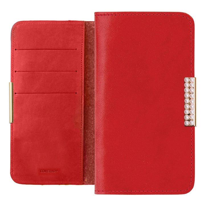 Genuine Leather Tochigi Leather Card Storage Pearl Frame Deco Notebook Case