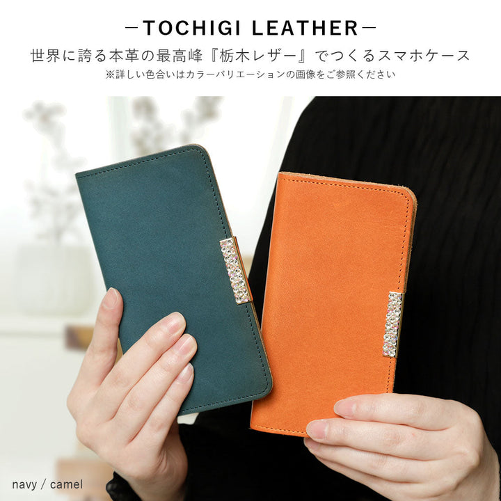 Étui portefeuille en cuir véritable en cuir Tochigi avec rangement pour cartes et décoration cadre en pierre pour la série Xperia