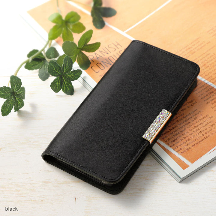 Genuine leather Tochigi leather card storage stone frame deco notebook-style case iPhone series